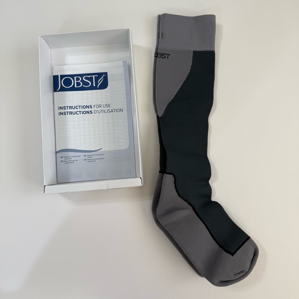 NEW Jobst Sport medical knee high 15-20 mmhg compression Socks size Small gray - Picture 7 of 7